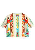 Tropical Floral Tribal Colombia Cropped Jersey Shirt