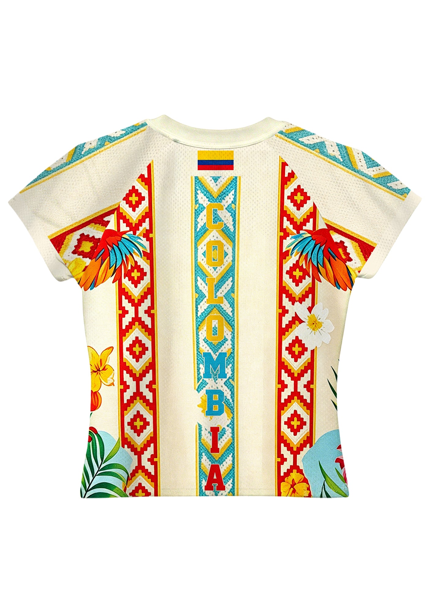 Tropical Floral Tribal Colombia Baby Tee Secondary image