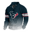 Houston Texans Navy Gradient Button Mock Neck Sweatshirt