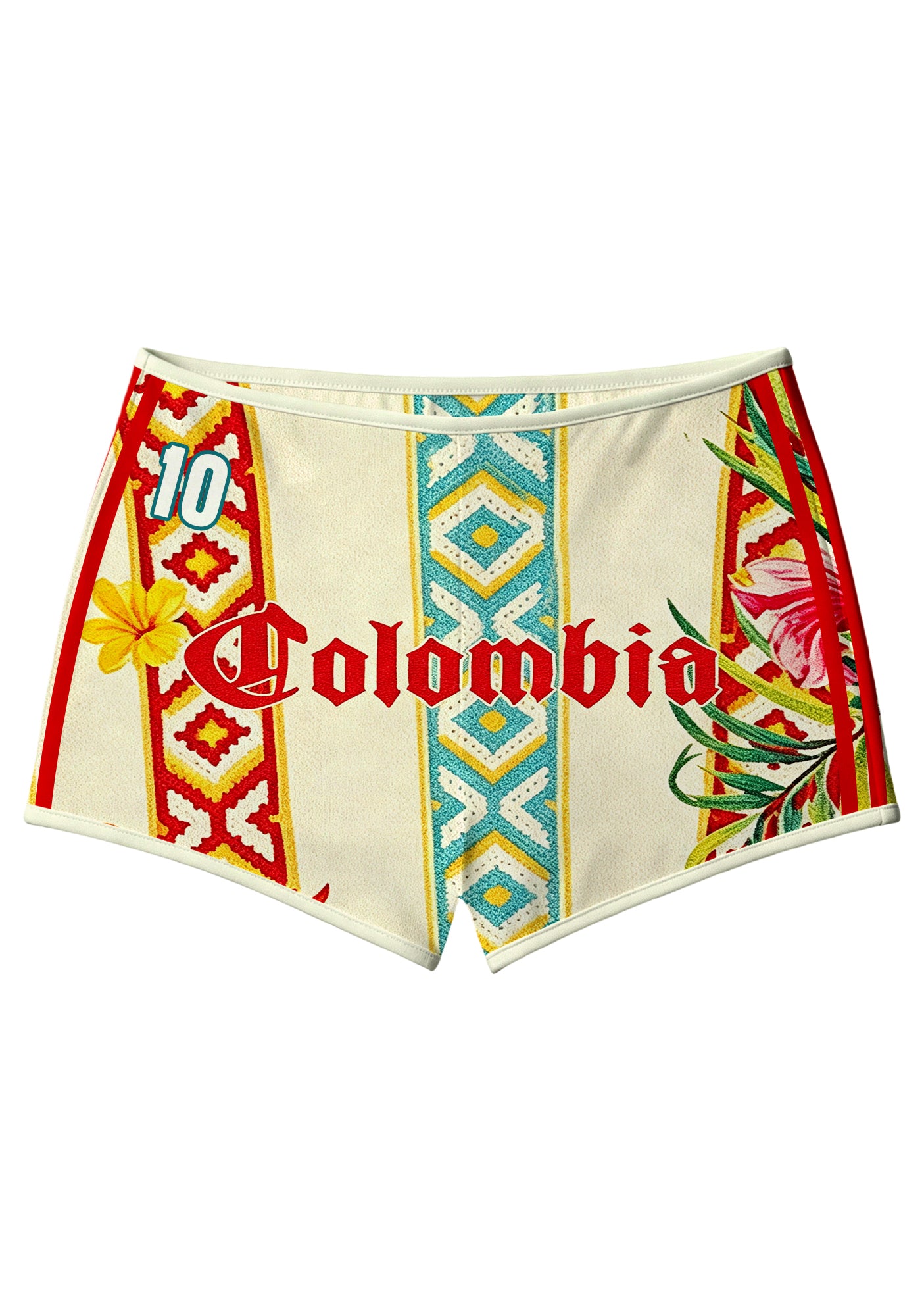 Tropical Floral Tribal Colombia Booty Shorts Main image