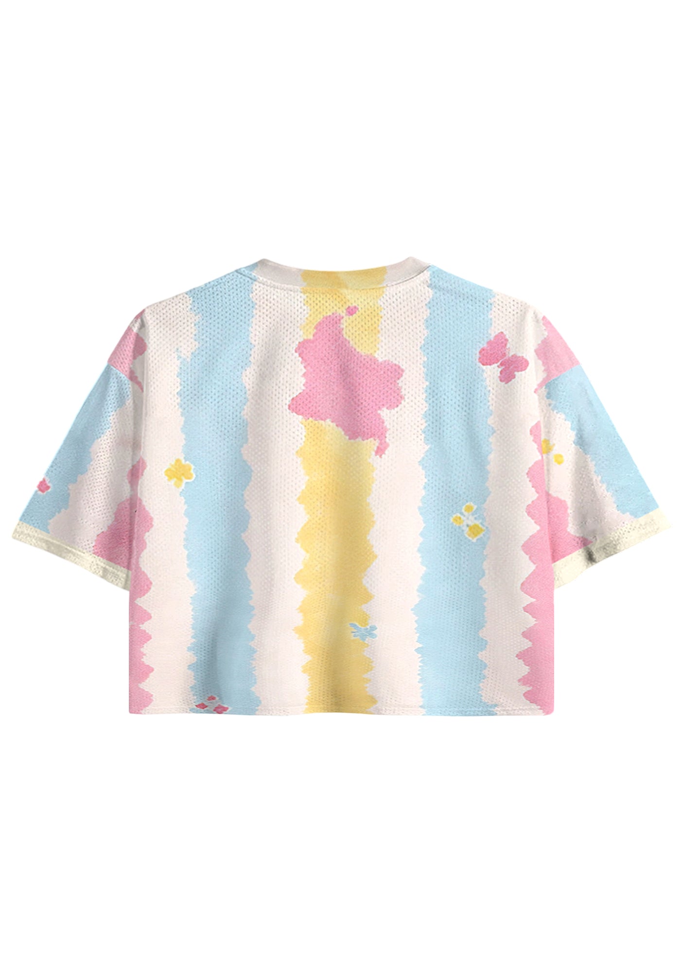 Pastel Striped Colombianisima Cropped Jersey Shirt Secondary image