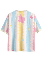 Pastel Striped Colombianisima Mesh Jersey Shirts