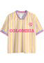 Pastel Pink Yellow Striped Colombia Mesh Jersey Shirts