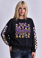 Women's Baltimore Ravens Floral Bow Crewneck Sweatshirt