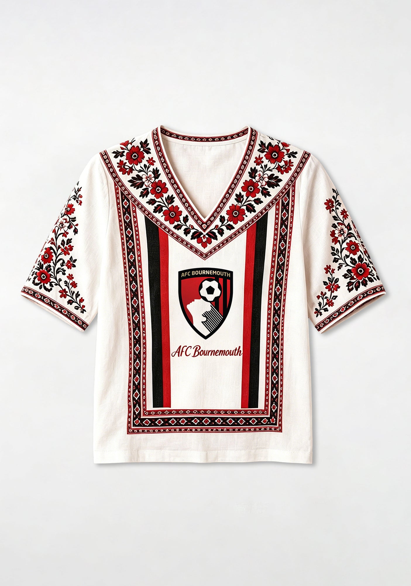 Boho Bournemouth Ethnic Floral V-Neck Blouse Secondary image