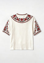 Boho Bournemouth Ethnic Floral V-Neck Blouse