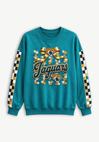 Women's Jacksonville Jaguars Floral Bow Crewneck Sweatshirt
