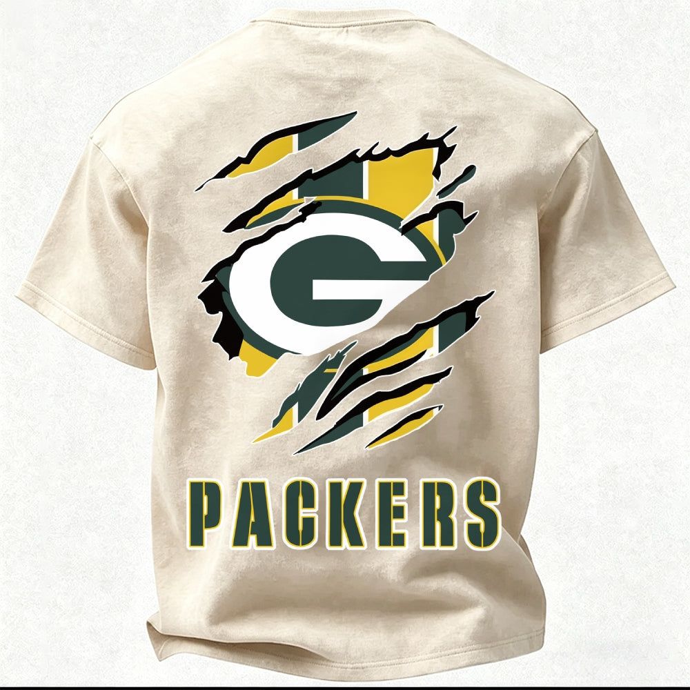 Green Bay Packers Printed Unisex 100% Pure Cotton Washed T-Shirt