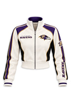Women's Baltimore Ravens Cropped Zip Up Track Jacket