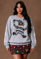 Women's Las Vegas Raiders Christmas Gnome Crewneck Sweatshirt