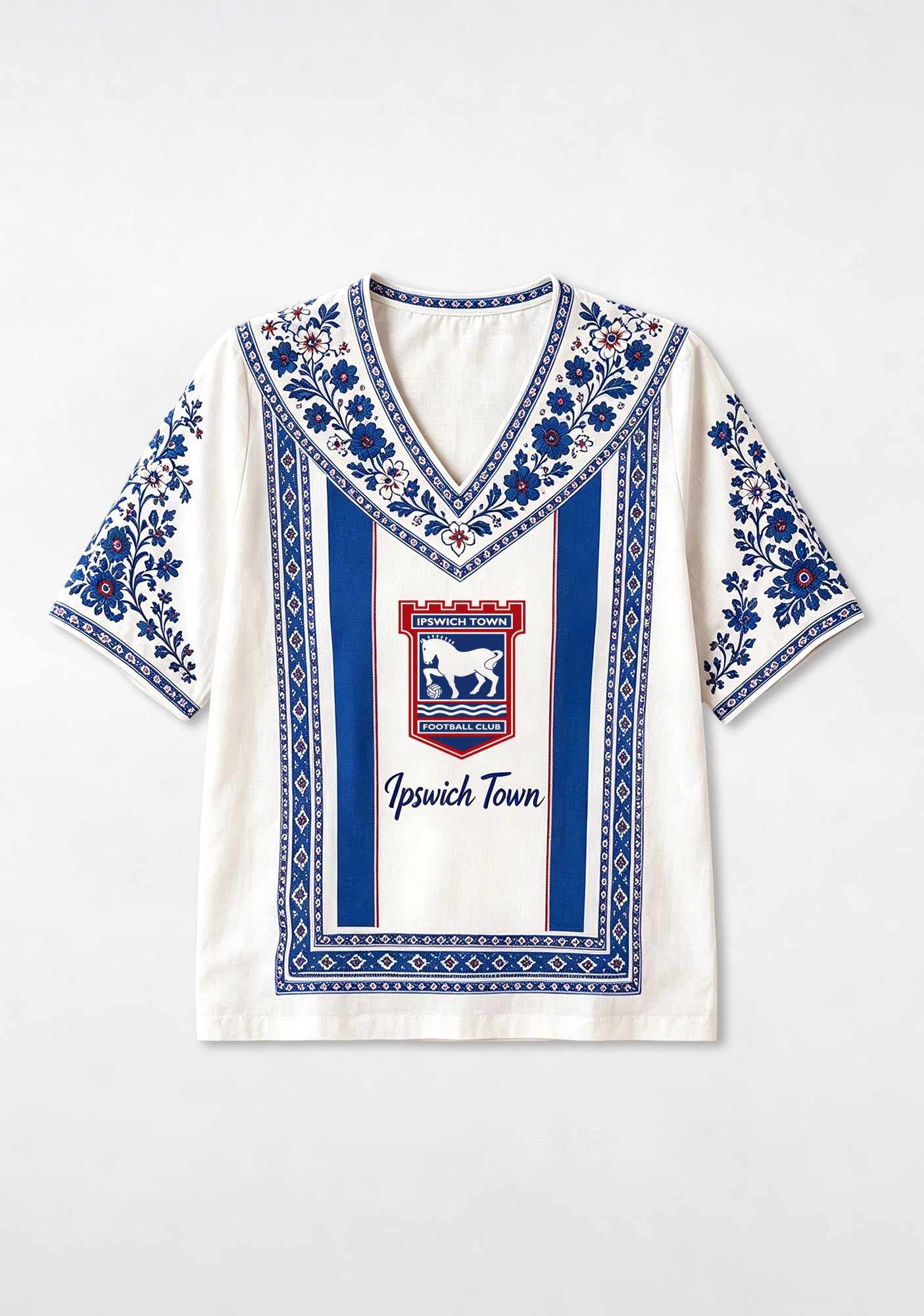 Boho Ipswich Town Folk Floral V-Neck Blouse Secondary image