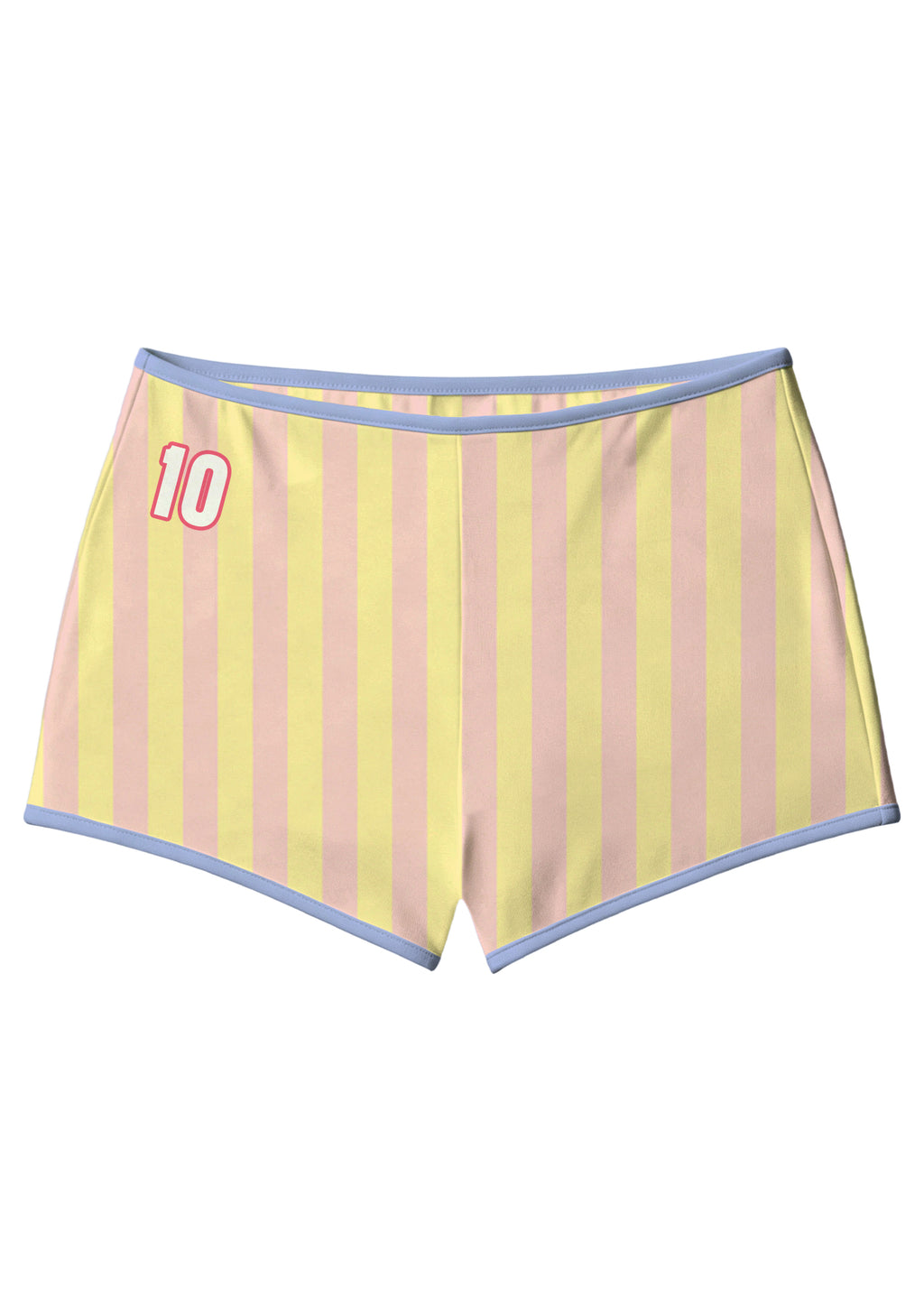 Pastel Pink Yellow Striped Colombia Booty Shorts