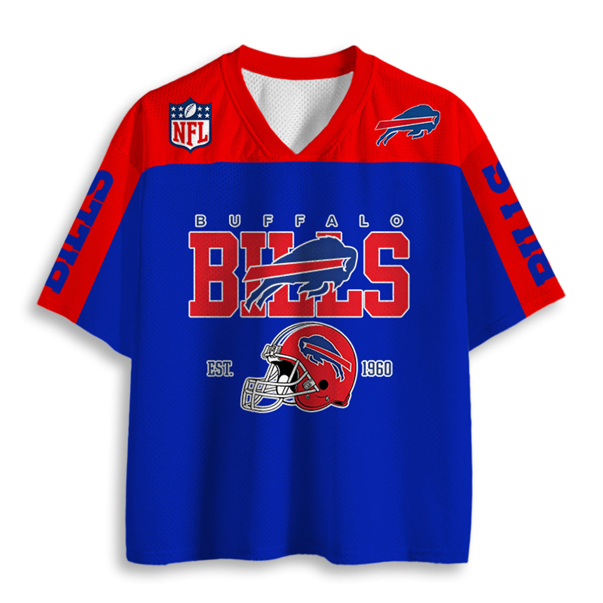 Buffalo Bills Helmet Graphic Back Print Graphic Jersey Shirts Secondary image