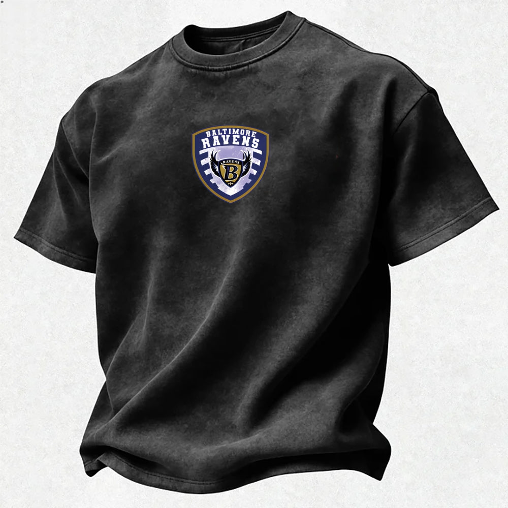 Baltimore Ravens Printed Unisex 100% Pure Cotton Washed T-Shirt