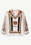 Cincinnati Bengals Floral Printed V-Neck Long Sleeve Shirt
