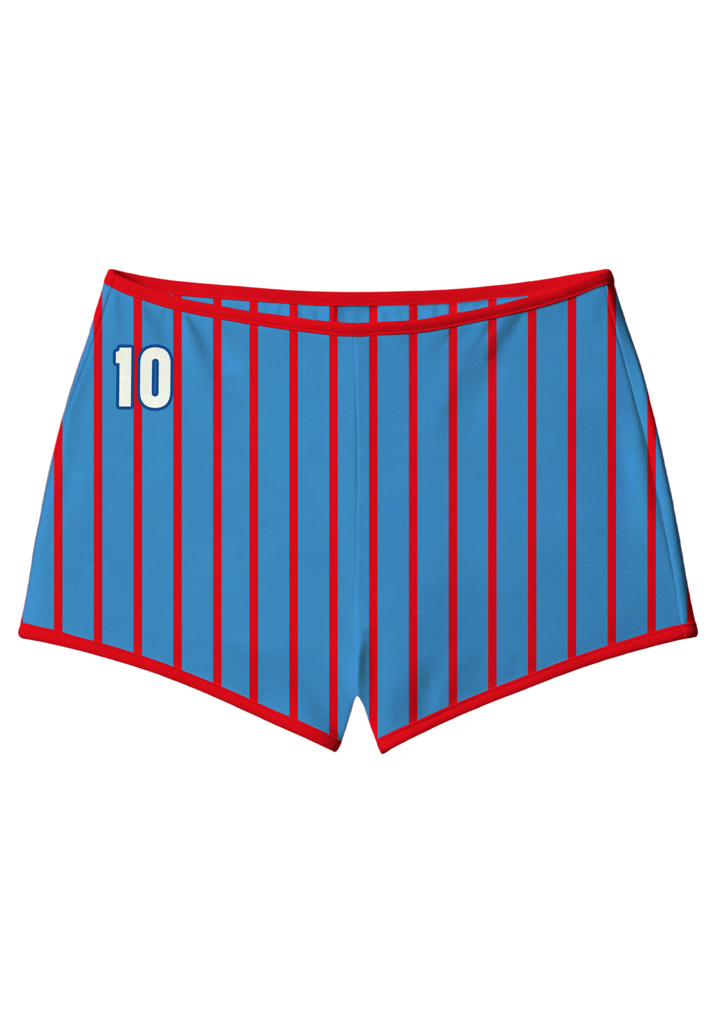 Red Trim Colombia Floral Stripe Booty Shorts