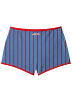 Red Trim Colombia Floral Stripe Booty Shorts