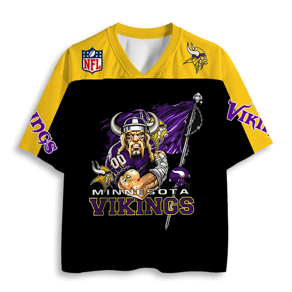 Minnesota Vikings Warrior Black Graphic Jersey Shirts