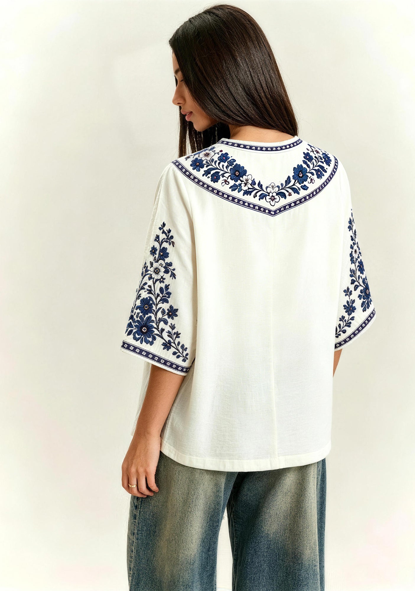 Boho Brighton & Hove Albion Crest Floral V-Neck Blouse