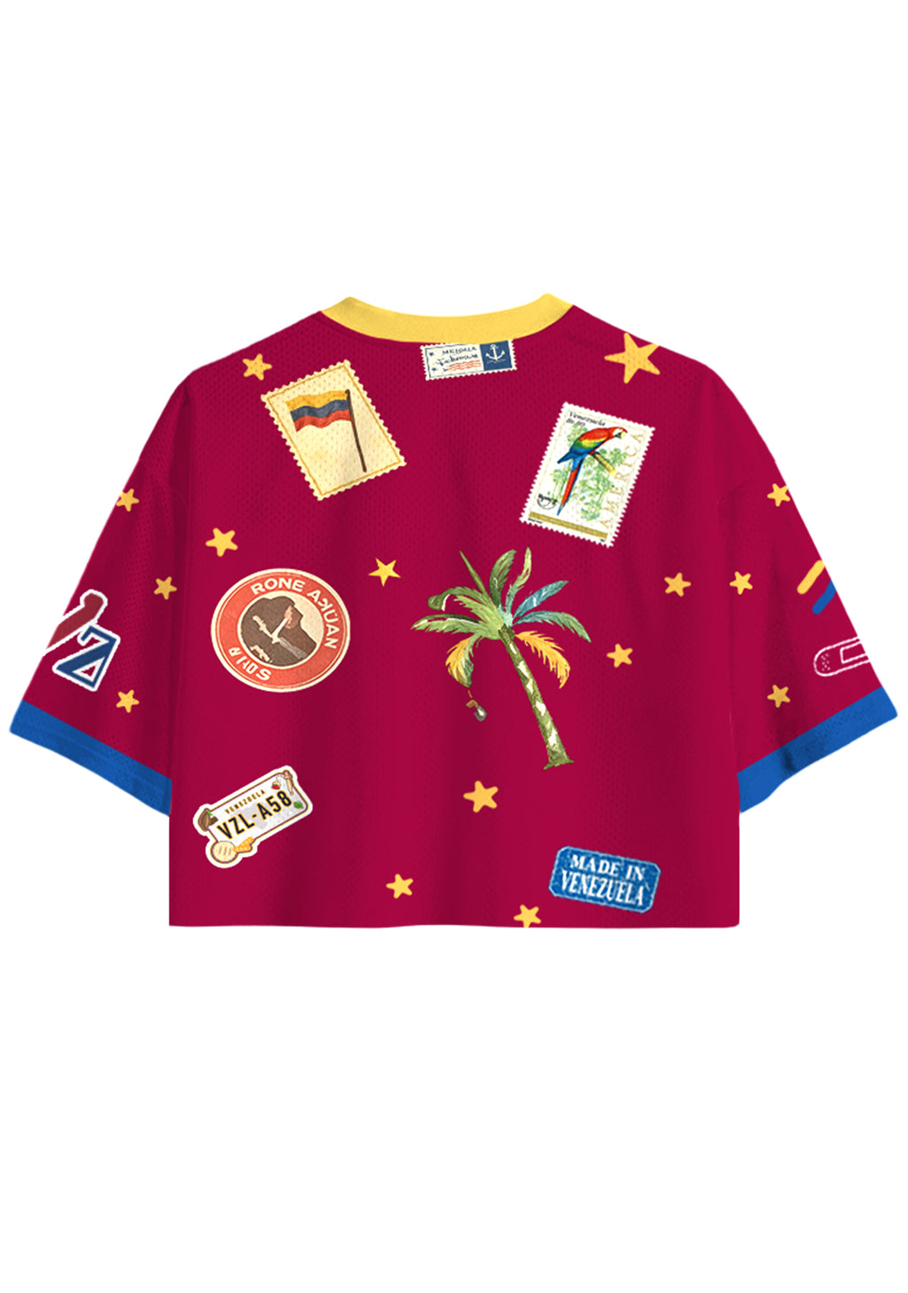 Venezuela Orchid Star Print Cropped Jersey Shirt