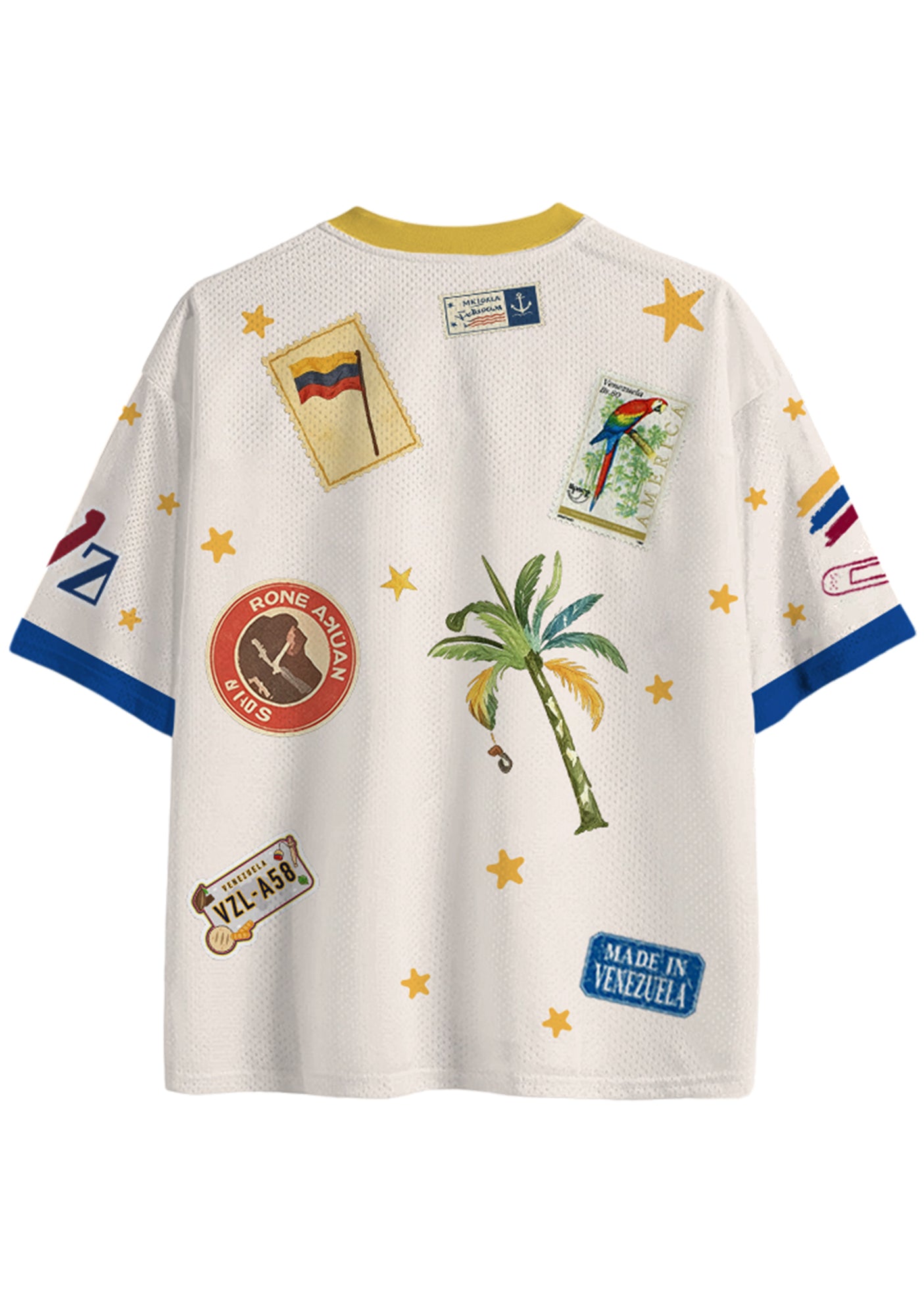 Venezuela National Orchid Yellow Star Tree Bird Stamp Mesh Jersey Shirts