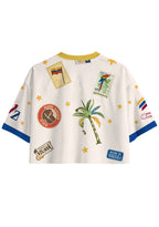 Venezuela National Orchid Yellow Star Tree Bird Stamp Cropped Jersey Shirt