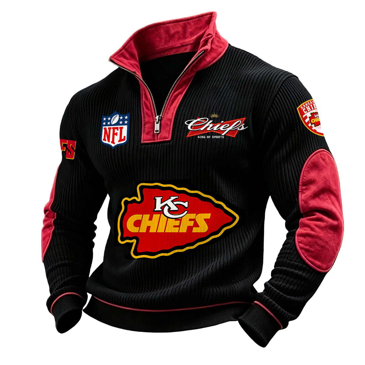 Men’s Kansas City Chiefs 1/4 Zip Pullover Sweatshirt