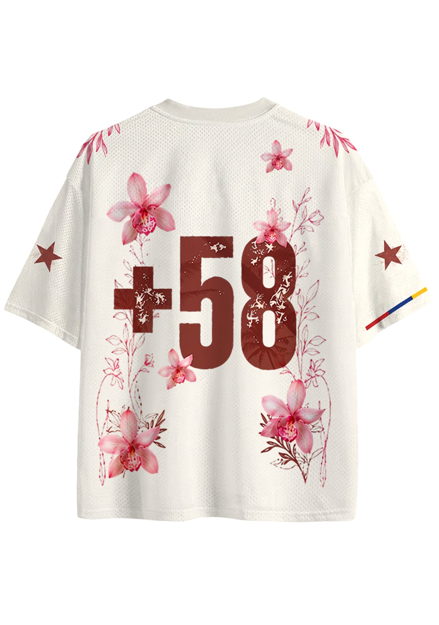 Venezuela Pink Floral Orchid Graphic Mesh Jersey Shirts Secondary image
