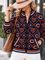 Women's Chicago Bears Argyle Print Zip Up Varsity Jacket