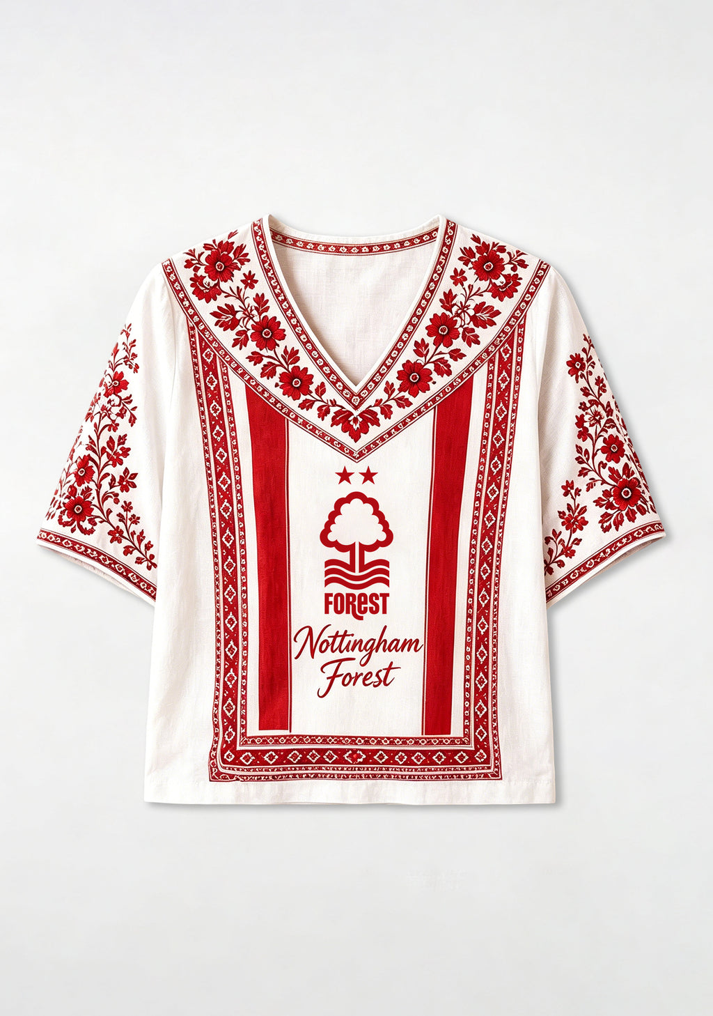 Nottingham Forest Folk Floral V-Neck Blouse