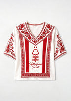 Nottingham Forest Folk Floral V-Neck Blouse