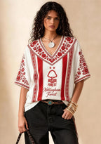 Nottingham Forest Folk Floral V-Neck Blouse