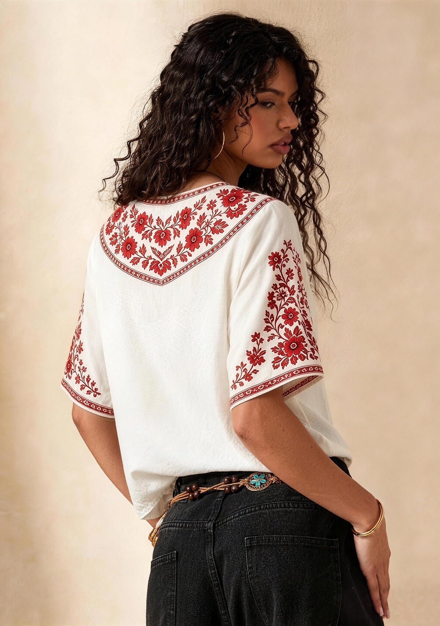 Nottingham Forest Folk Floral V-Neck Blouse