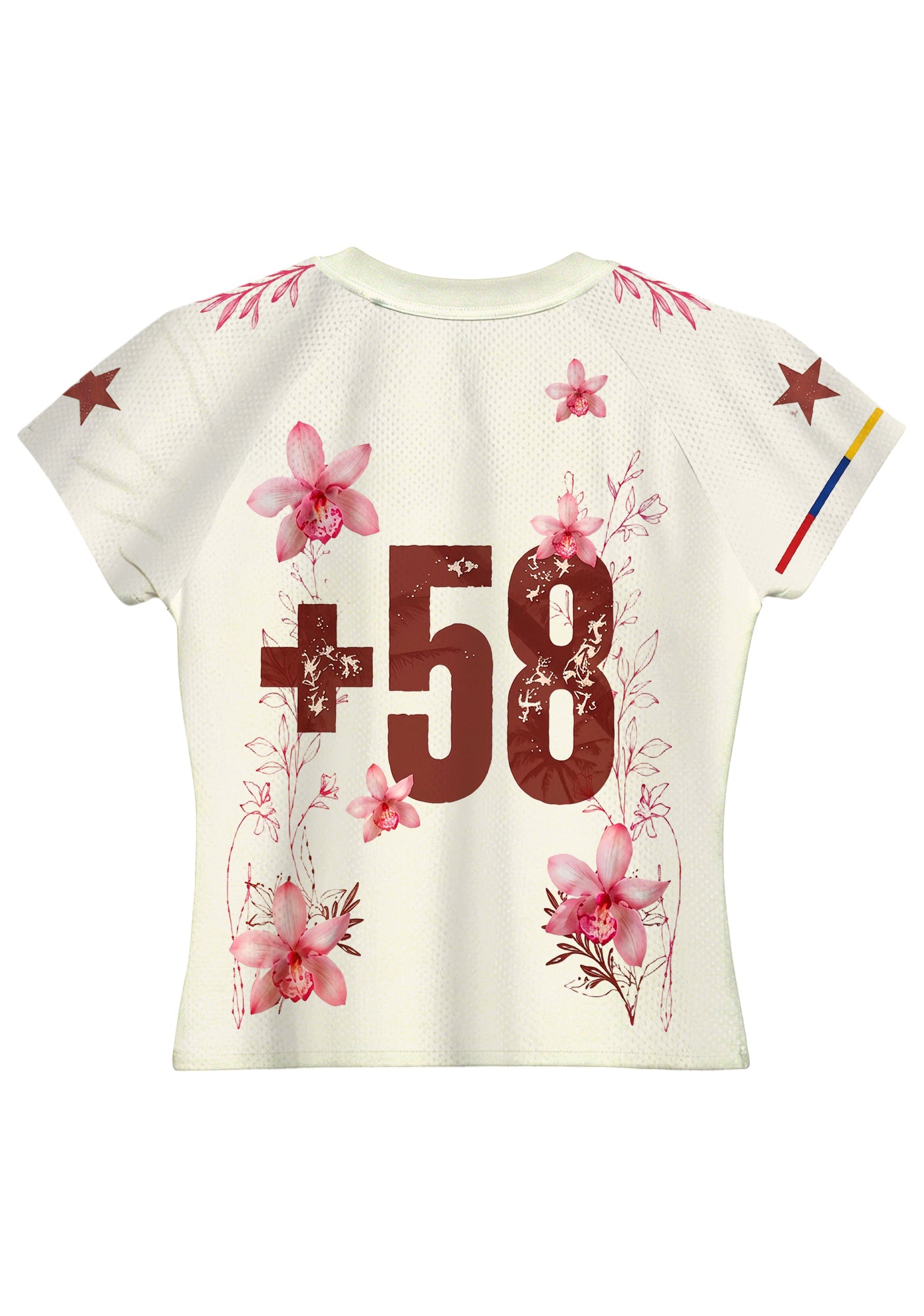 Venezuela Pink Floral Orchid Graphic Baby Tee Secondary image