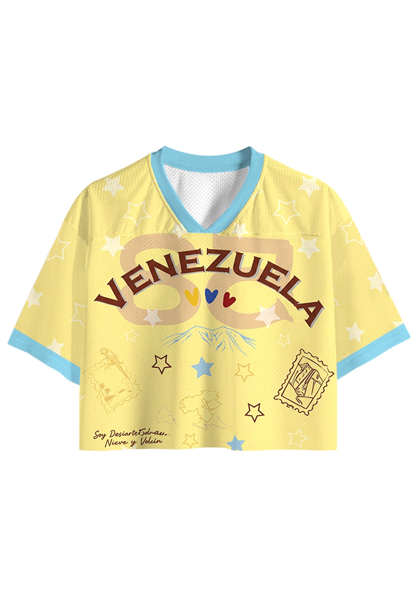 Venezuela Travel Stamp Star Graphic Cropped Jersey Shirt Main image