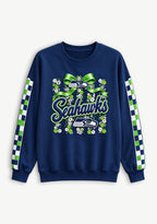 Women's Seattle Seahawks Floral Bow Crewneck Sweatshirt