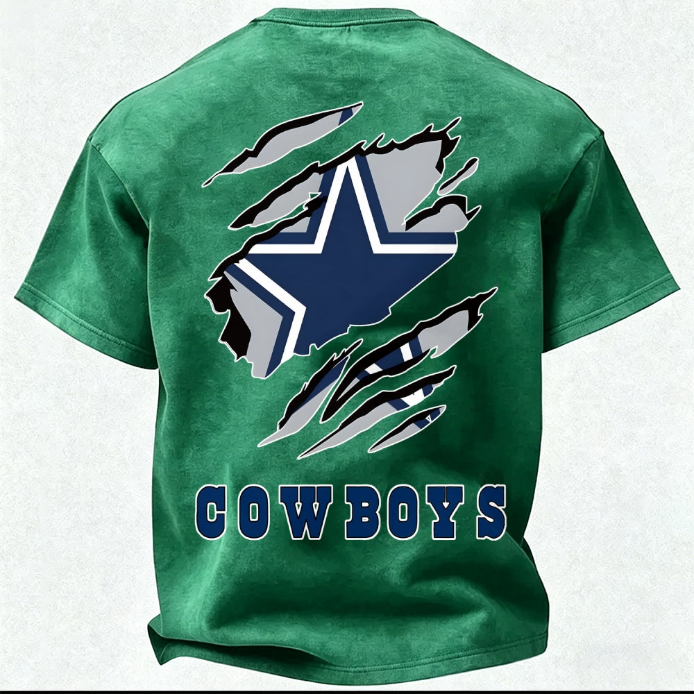 Dallas Cowboys Printed Unisex 100% Pure Cotton Washed T-Shirt