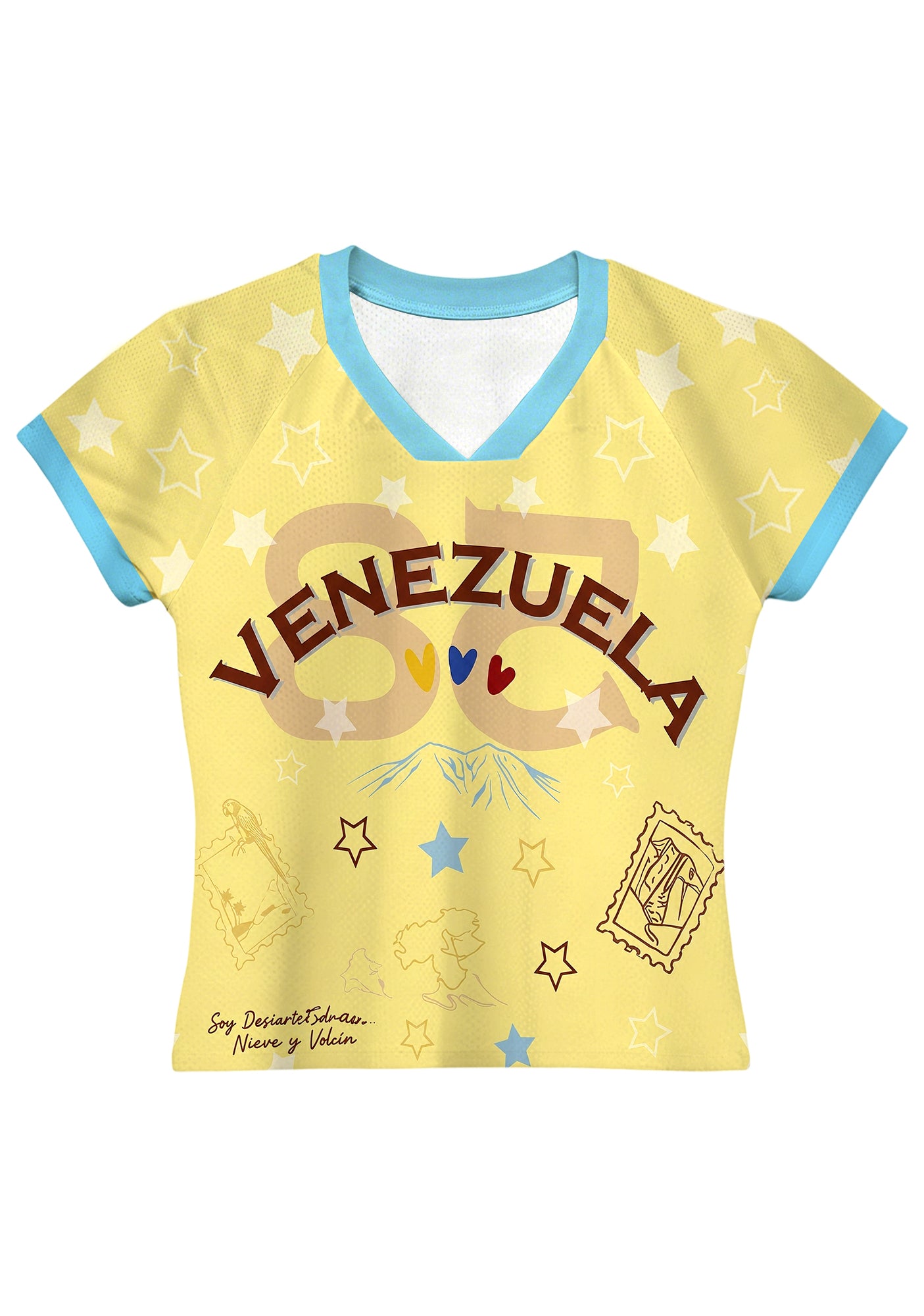 Venezuela Travel Stamp Star Graphic Baby Tee Main image