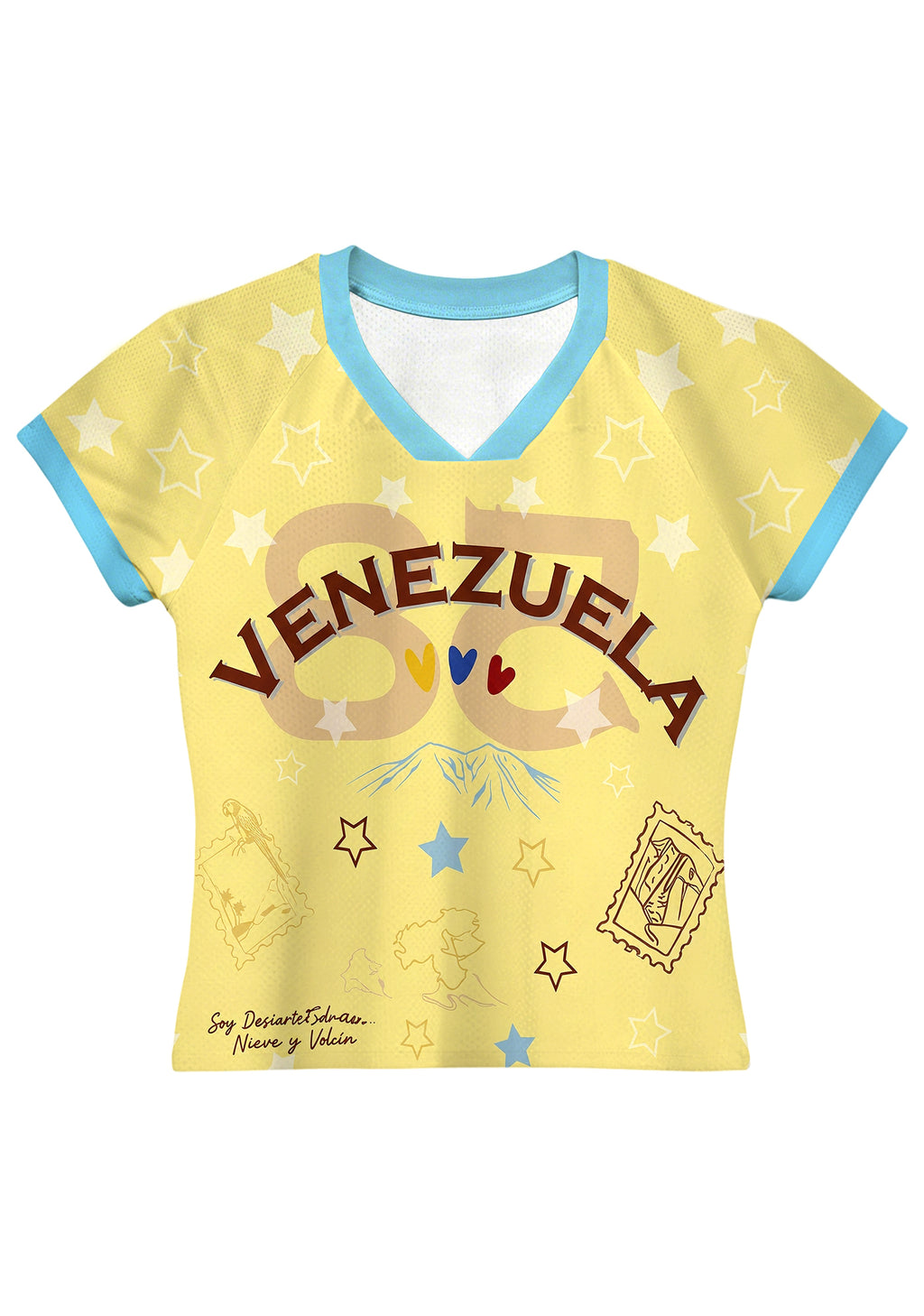 Venezuela Travel Stamp Star Graphic Baby Tee