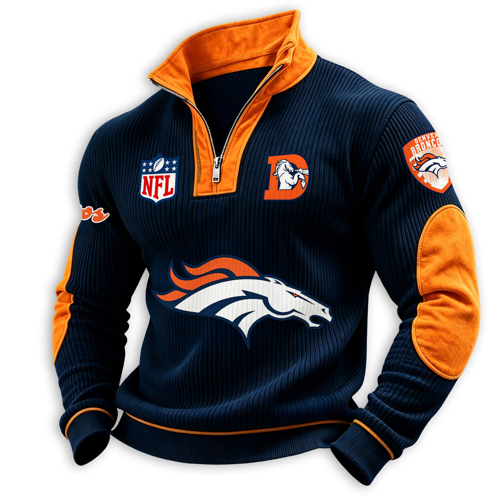 Men’s Denver Broncos 1/4 Zip Pullover Sweatshirt