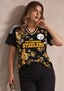 Women's Pittsburgh Steelers Floral V-Neck T Shirt