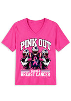 New England Patriots Pink Out Tackle Breast Cancer Awareness V-Neck T-Shirt