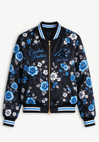 Women Carolina Panthers Floral Print Zip Up Jacket Custom Name For Fan