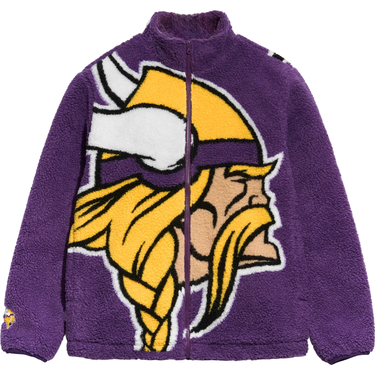 Minnesota Vikings Big Logo Full Zip NFL Sherpa Fleece Jacket