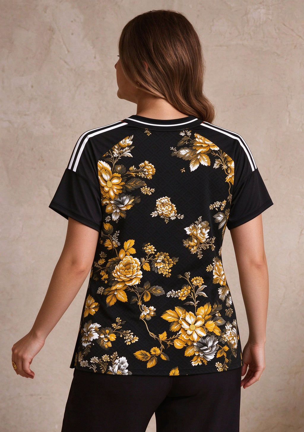 Women's Pittsburgh Steelers Floral V-Neck T Shirt