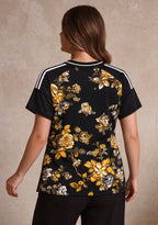 Women's Pittsburgh Steelers Floral V-Neck T Shirt