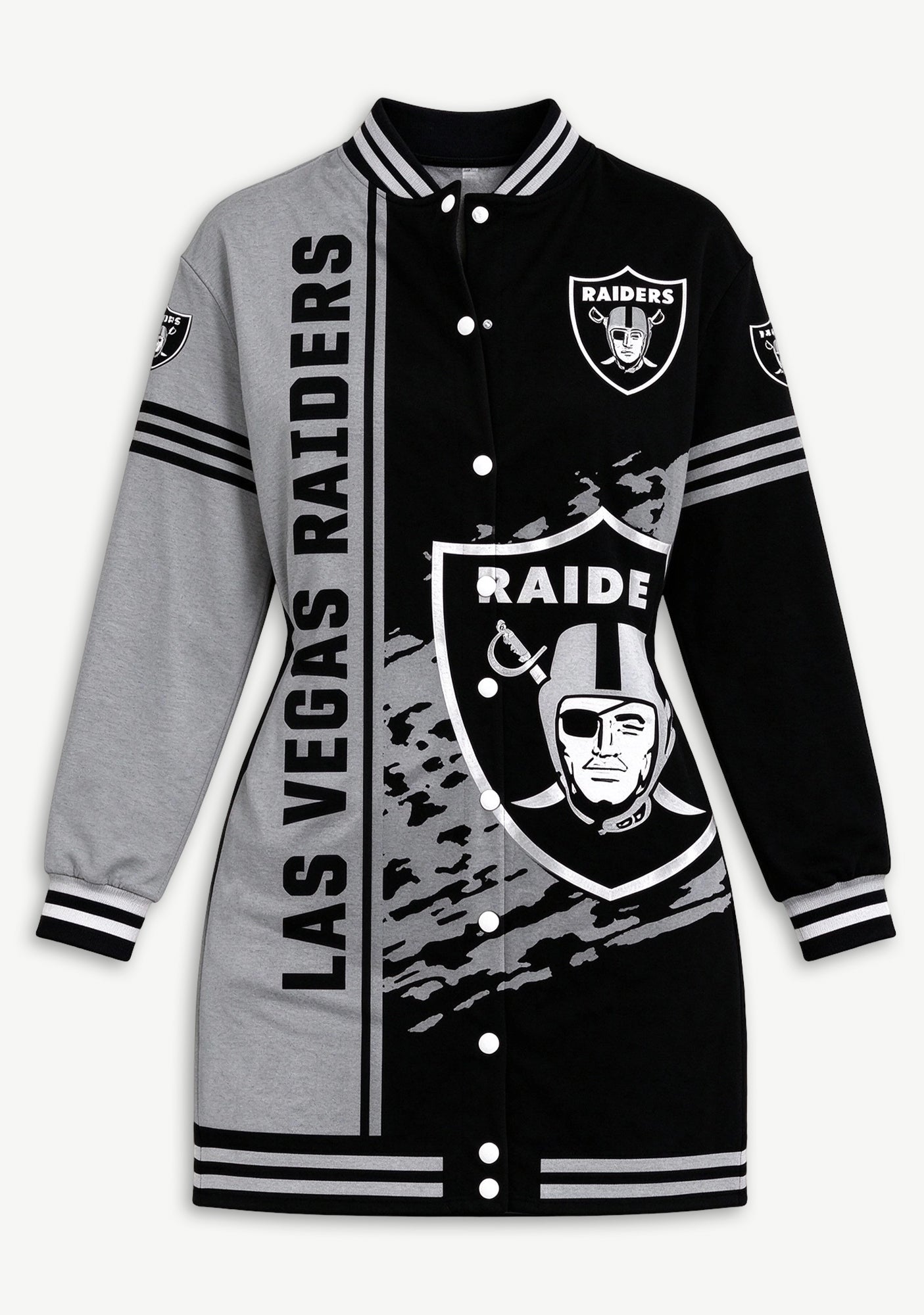 Women's Las Vegas Raiders Split Color Block Button Down Jacket Dress Secondary image