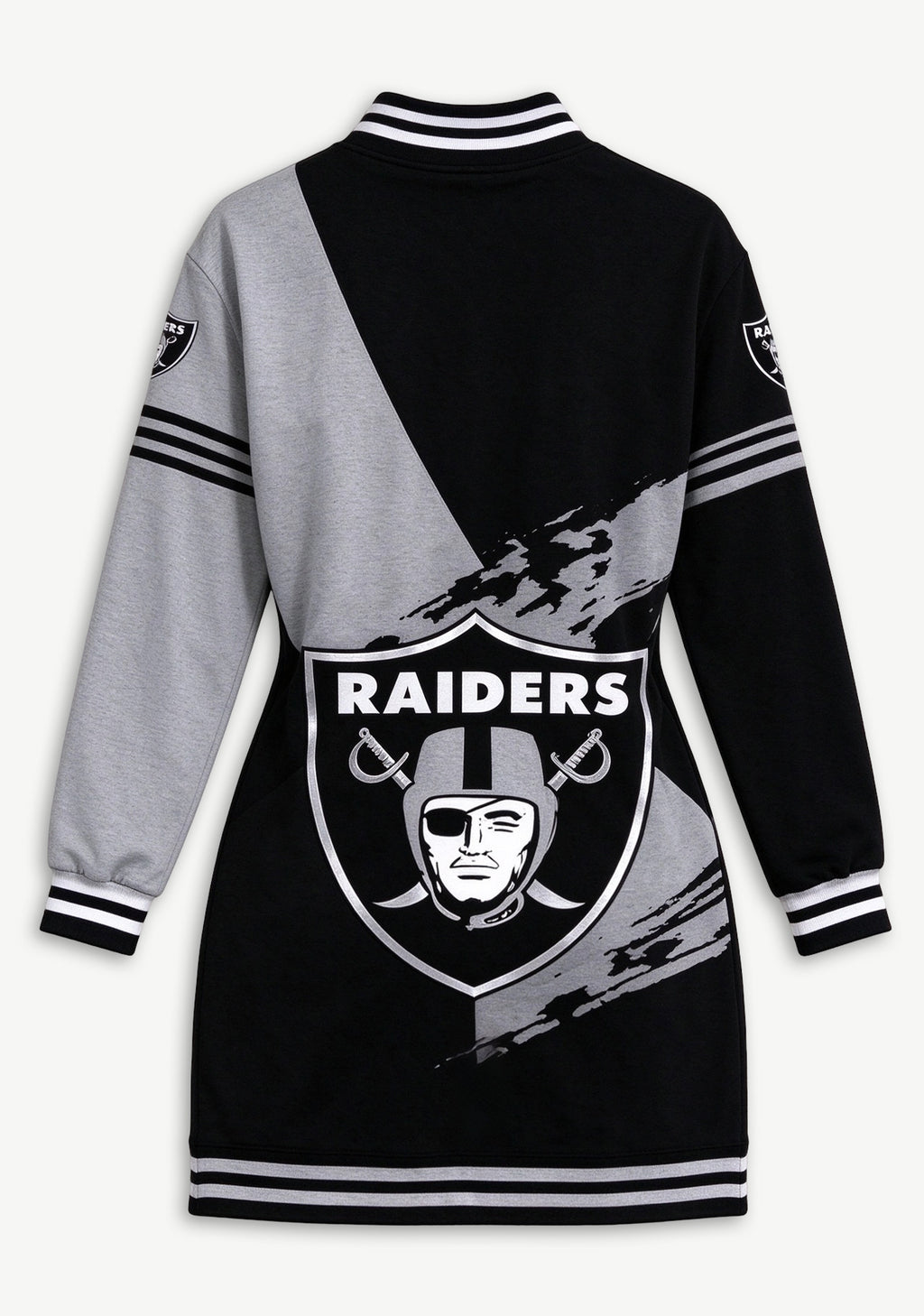 Women's Las Vegas Raiders Split Color Block Button Down Jacket Dress