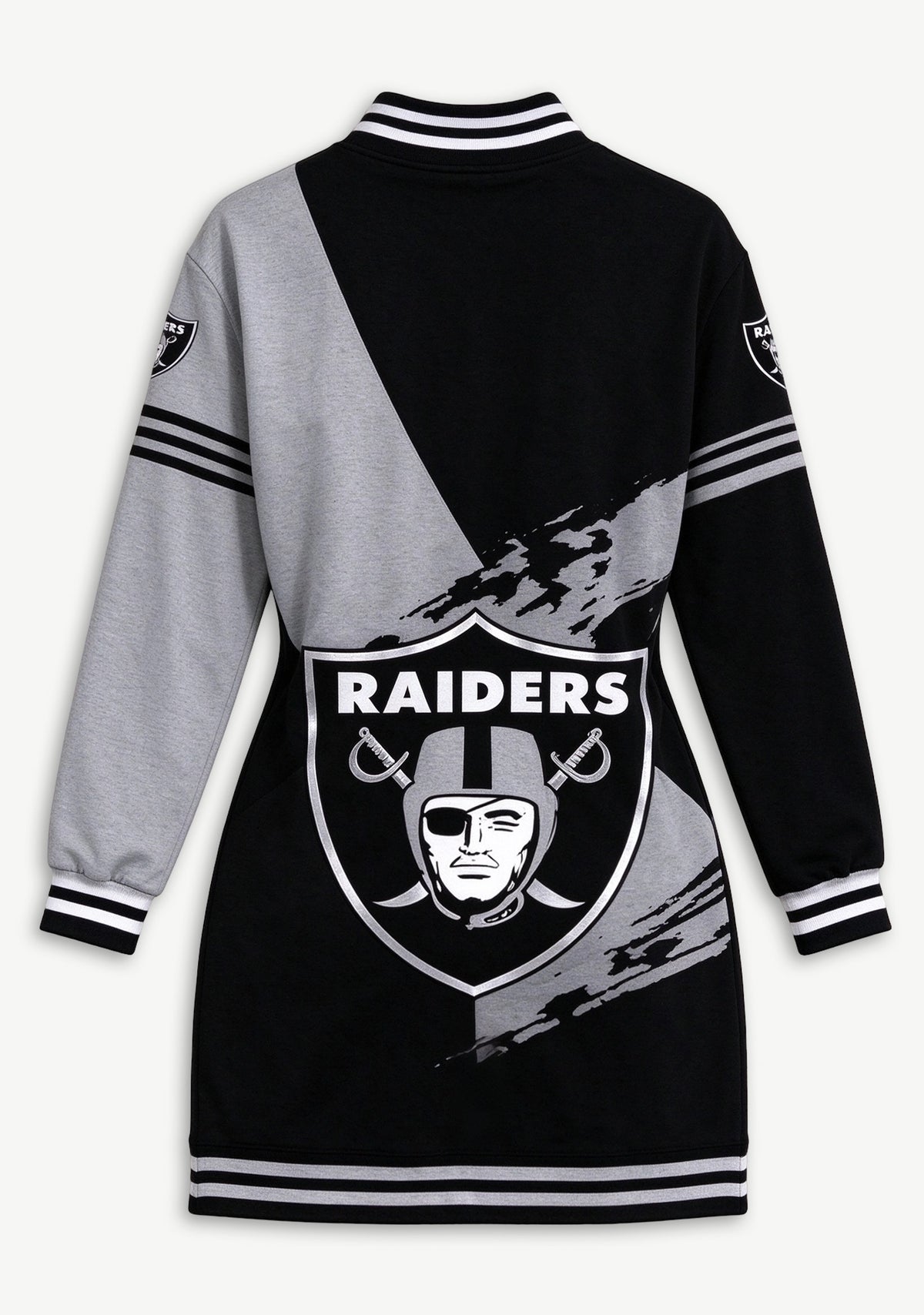 Women's Las Vegas Raiders Split Color Block Button Down Jacket Dress