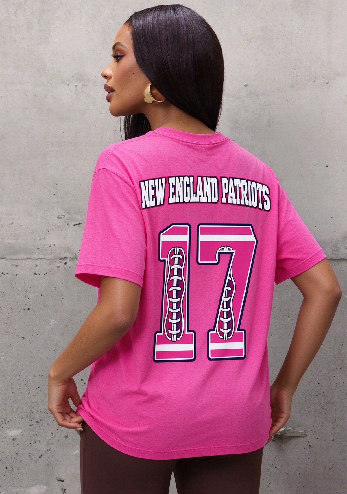 New England Patriots Pink Out Tackle Breast Cancer Awareness V-Neck T-Shirt